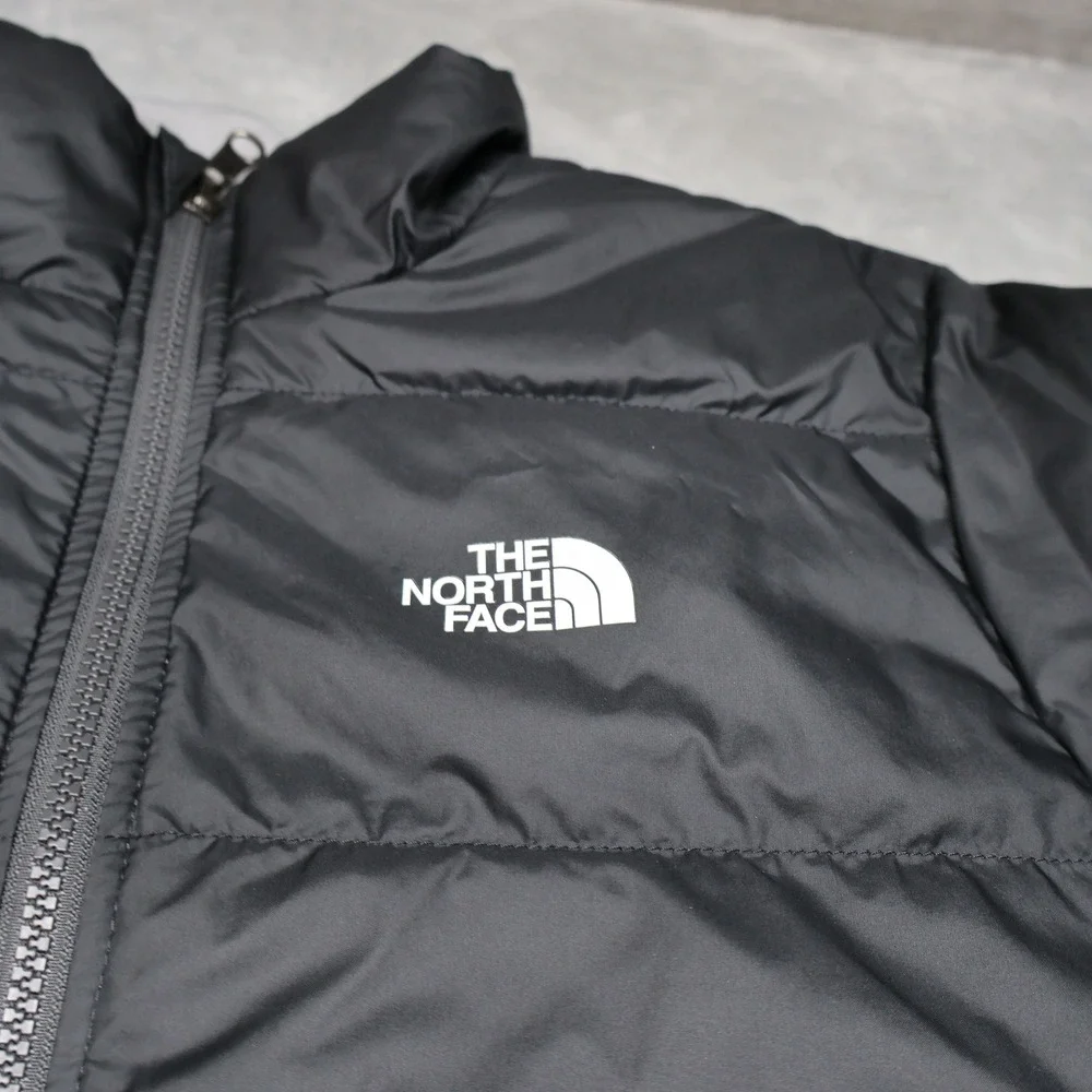 North Face Down Jacket Kids XL 18/20 Black Reversible Andes 550 Fill Pack Puffer